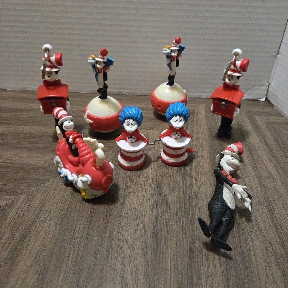 Dr. Seuss McDonald's Cat in the Hat Thing 1 & Thing 2 Toy Lot 2003
